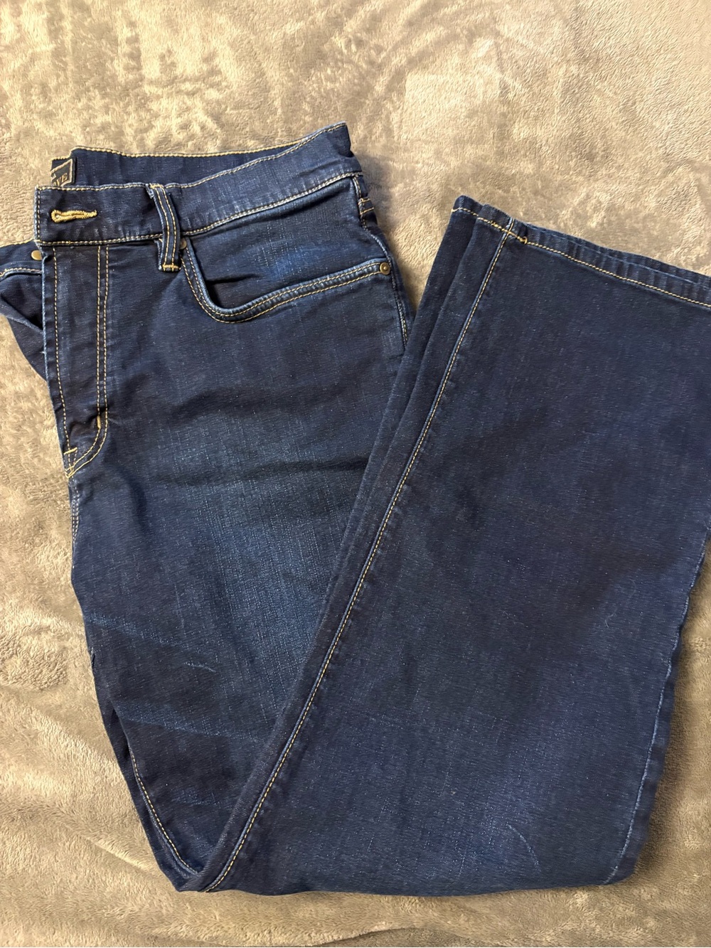 Jos. A. Bank Men’s Bootcut Jeans in Dark Blue with Contrast Stitching